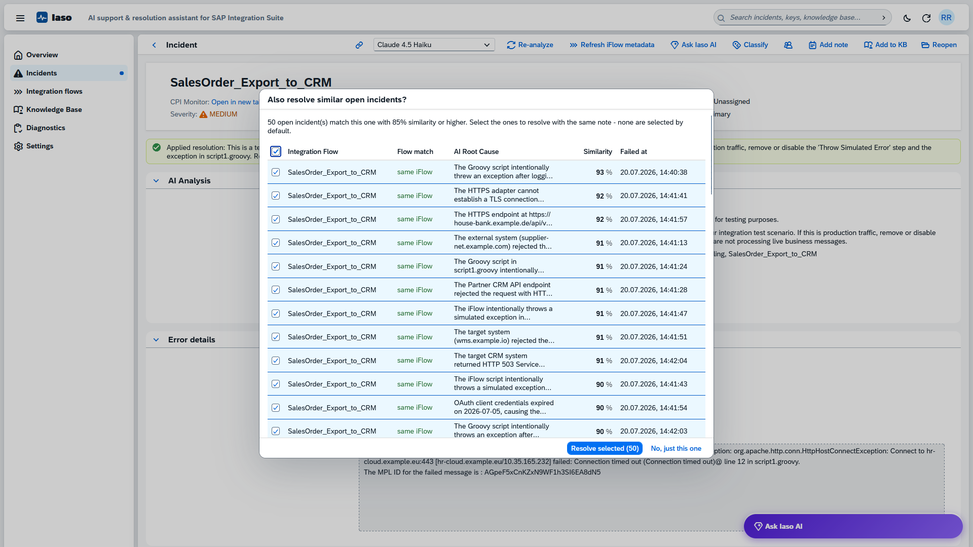 Bulk resolution in Iaso: open duplicate incidents closed in one confirmation